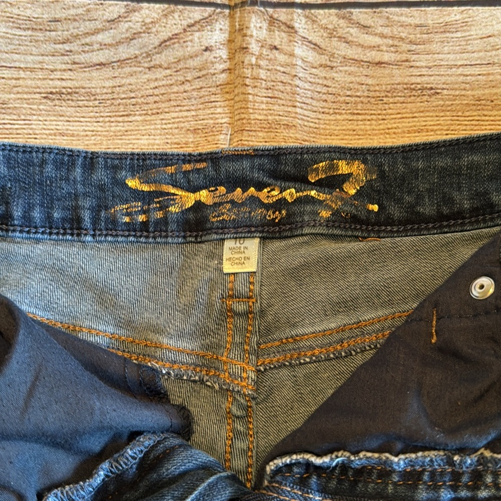 Seven7 Denim Weekend Short Size 10 Dark Wash - Picture 7 of 11